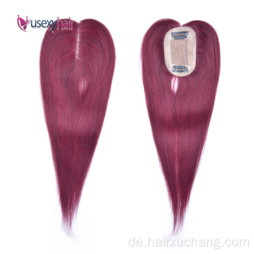 Seiden Top 6*9 cm Haartopper Brasilianer Jungfrau Human Hair Womens Toupee Haarstück Top für Frauen